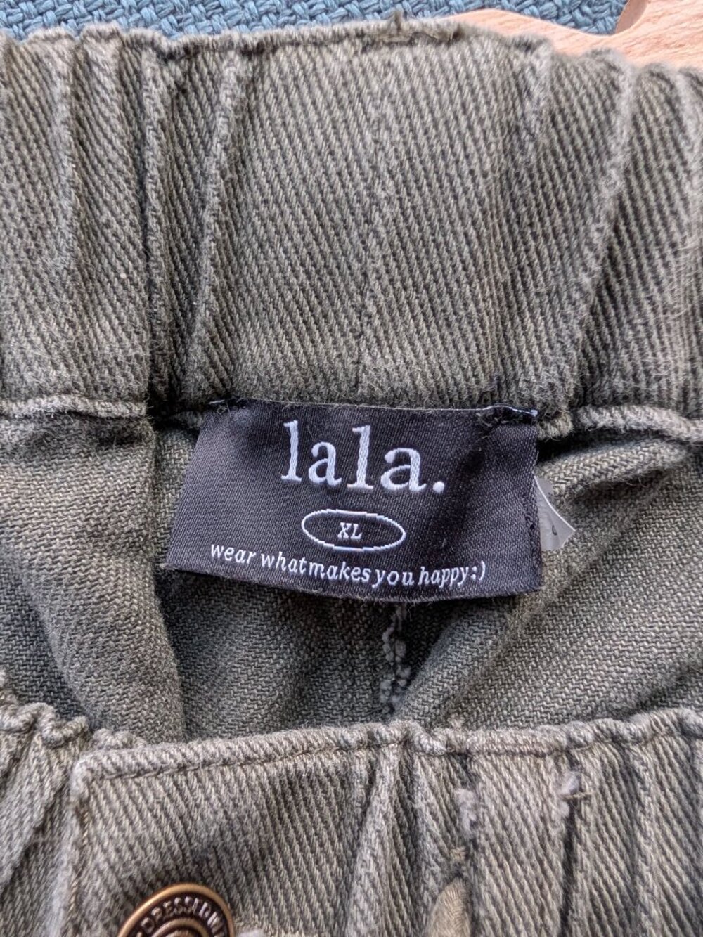 Dressed in Lala You Don’t Own Me Ultra Wide Leg Cargo Pants Olive XL - Picture 5 of 5